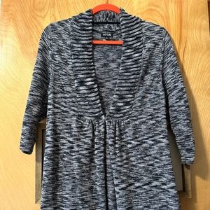 Apt 9 Black marbled 3/4 sleeve sweater cardigan